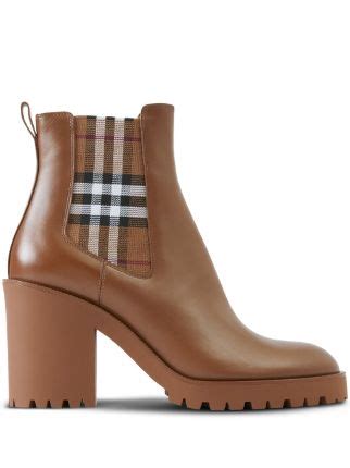 burberry check panel boots|Burberry Check Panel 70mm Leather Ankle Boots .